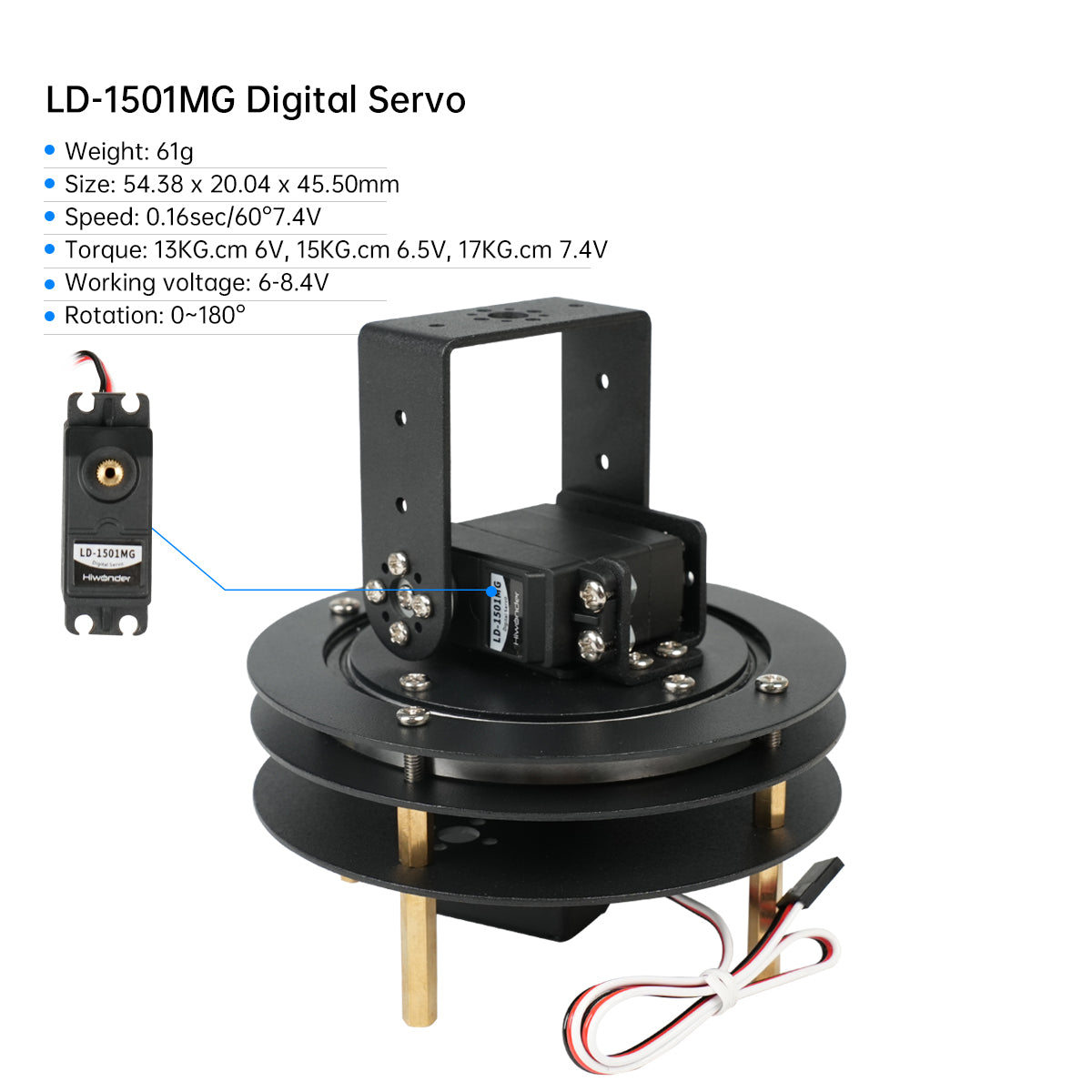 Hiwonder Unassembled 2 DOF Pan - Servo Bracket review and price