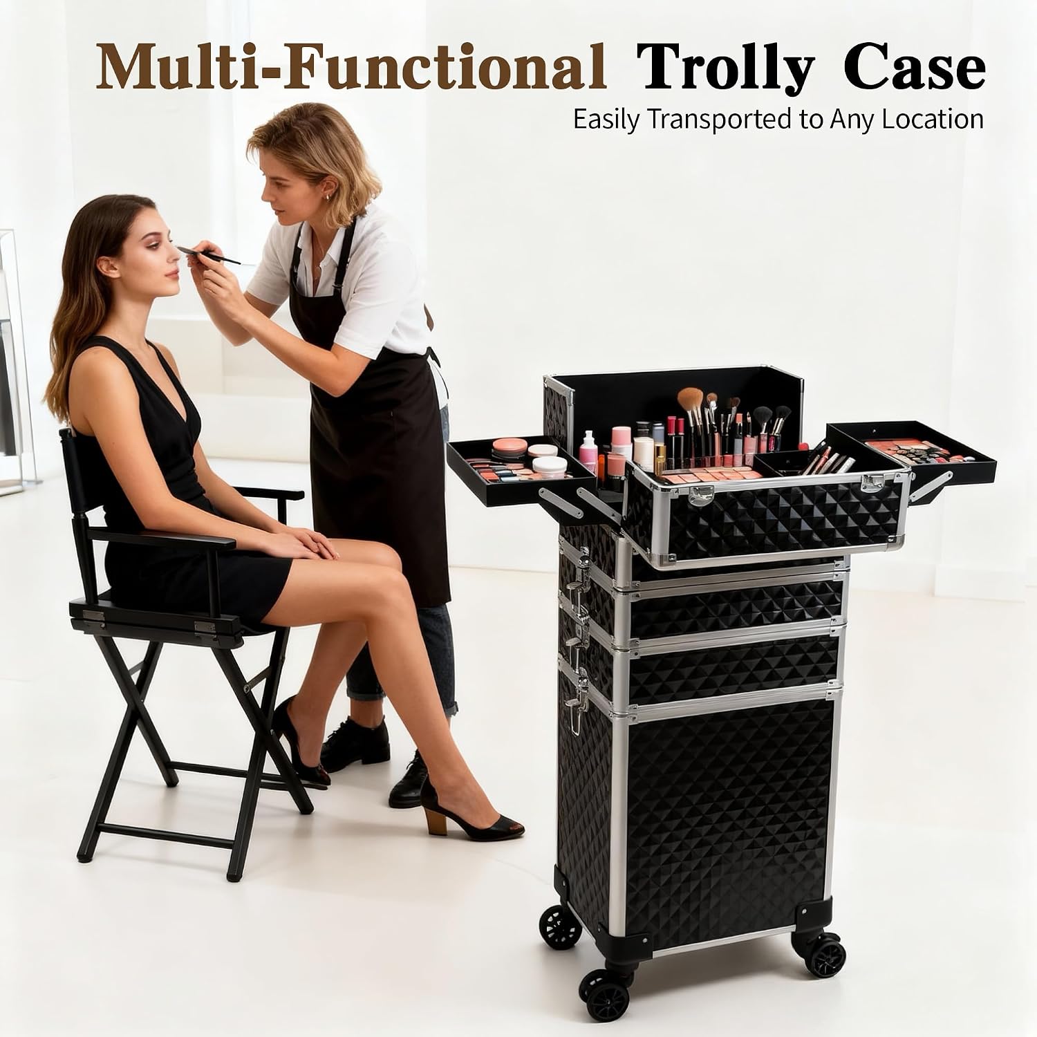 Rolling Makeup Train Case, Cos - Caster Wheel review and price