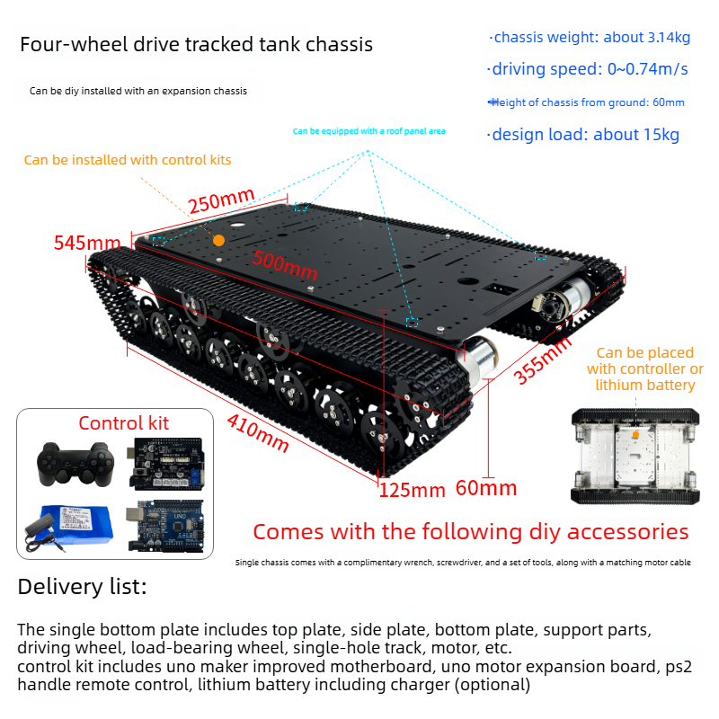 T800S UNO R3 Entry-Level Progr - Tracked Robot Chassis review and price