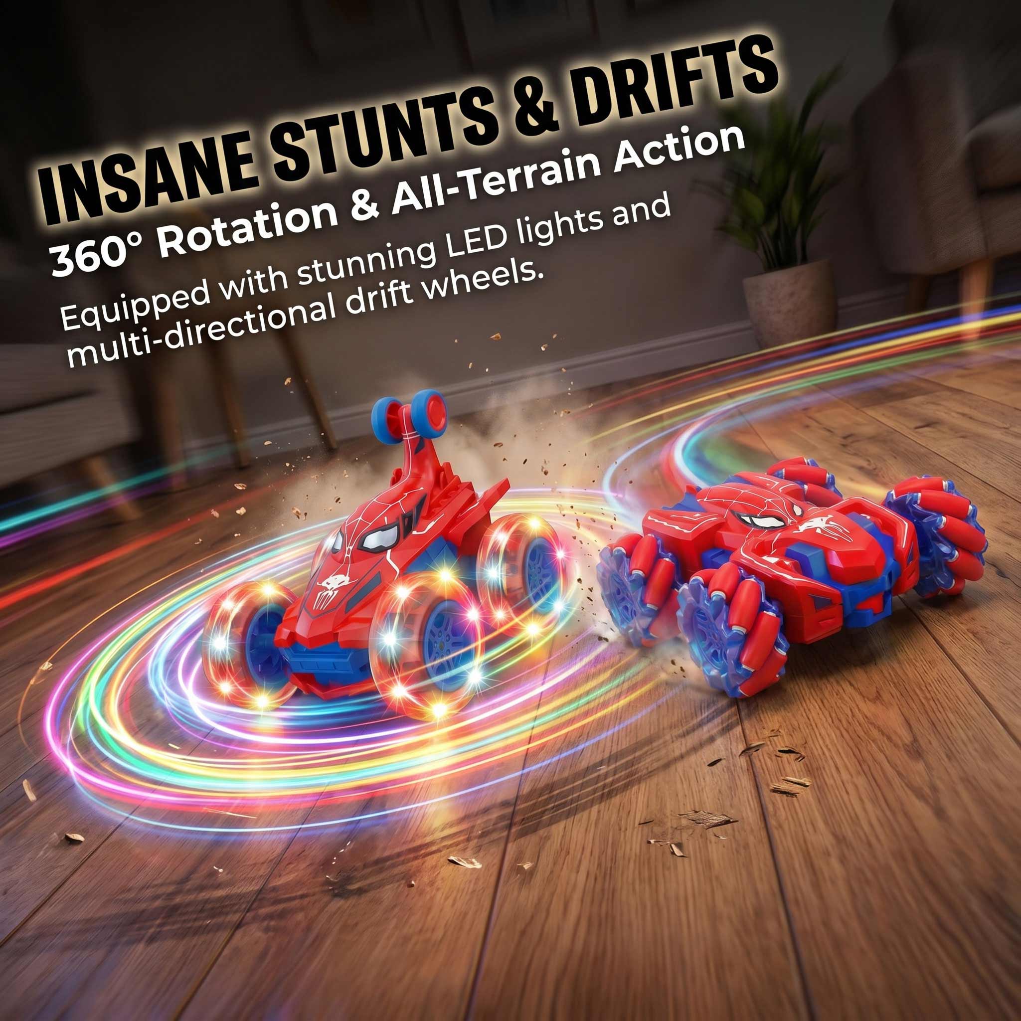 Dual 2Pcs Red Spider RC Stunt  - Omni Wheel review and price