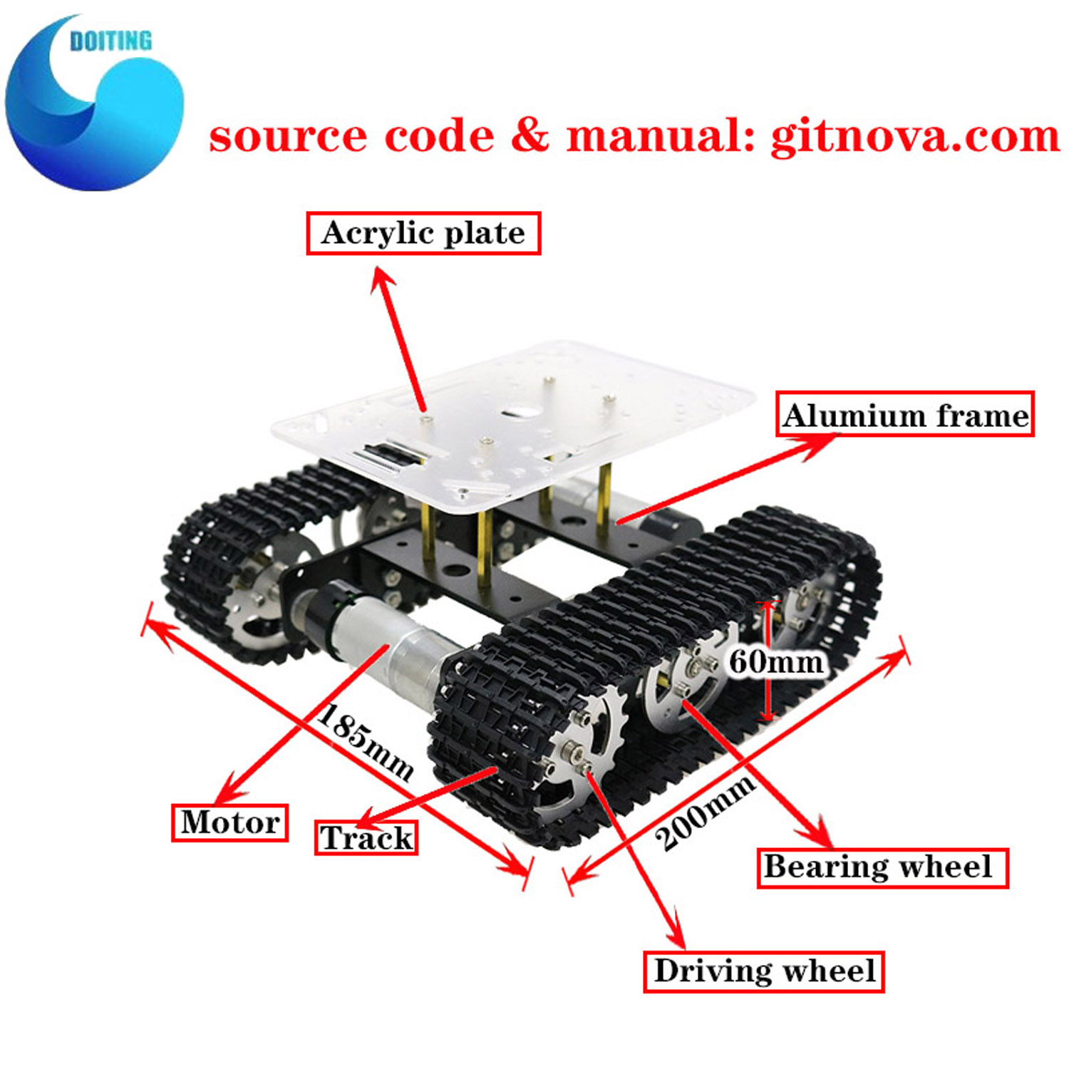 RC Metal Robot Tank Car Chassi - Tracked Robot Chassis review and price