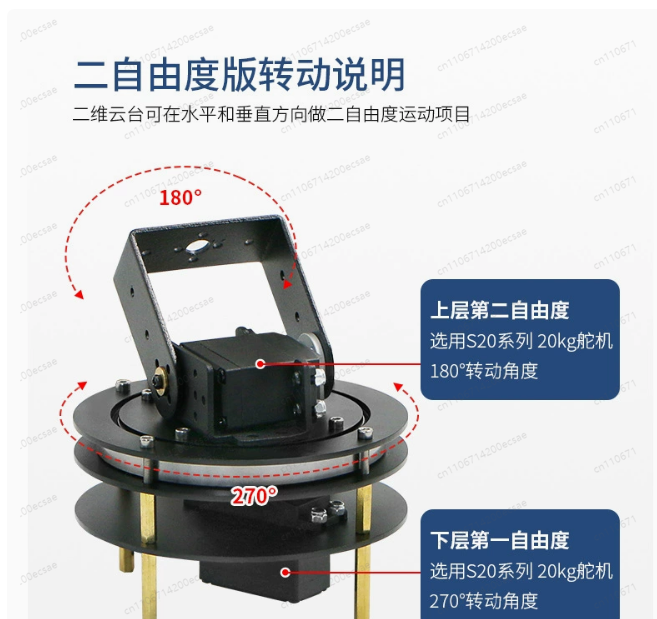 Finished 2D Electric Gimbal -  - Servo Pan Tilt review and price